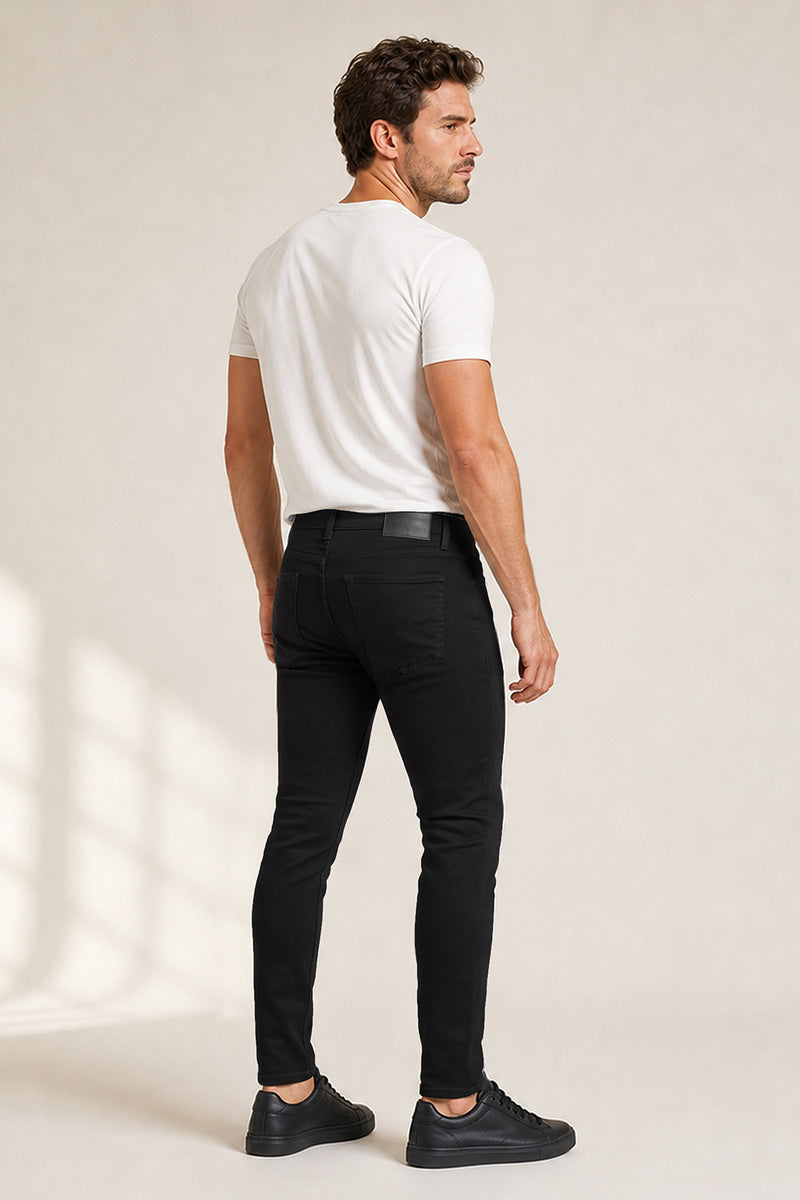 Men's High Stretch Skinny Jean - Ripped & Black