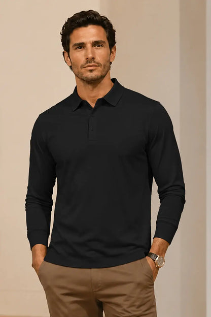 Camiseta de algodón mercerizado para hombre - Verde militar