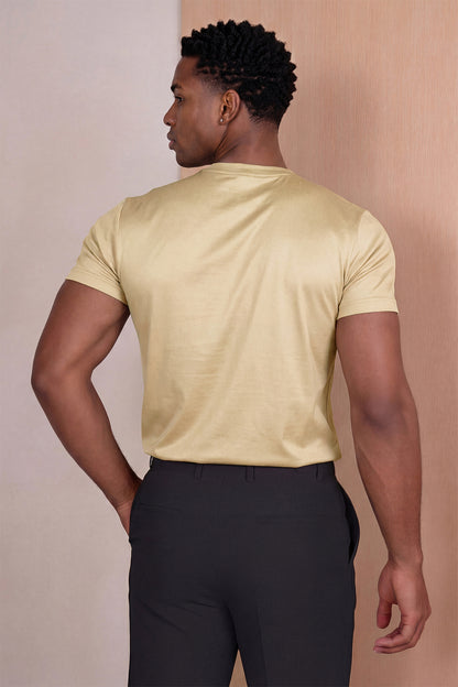 Men's Mercerized Cotton T-Shirt - Light Khaki