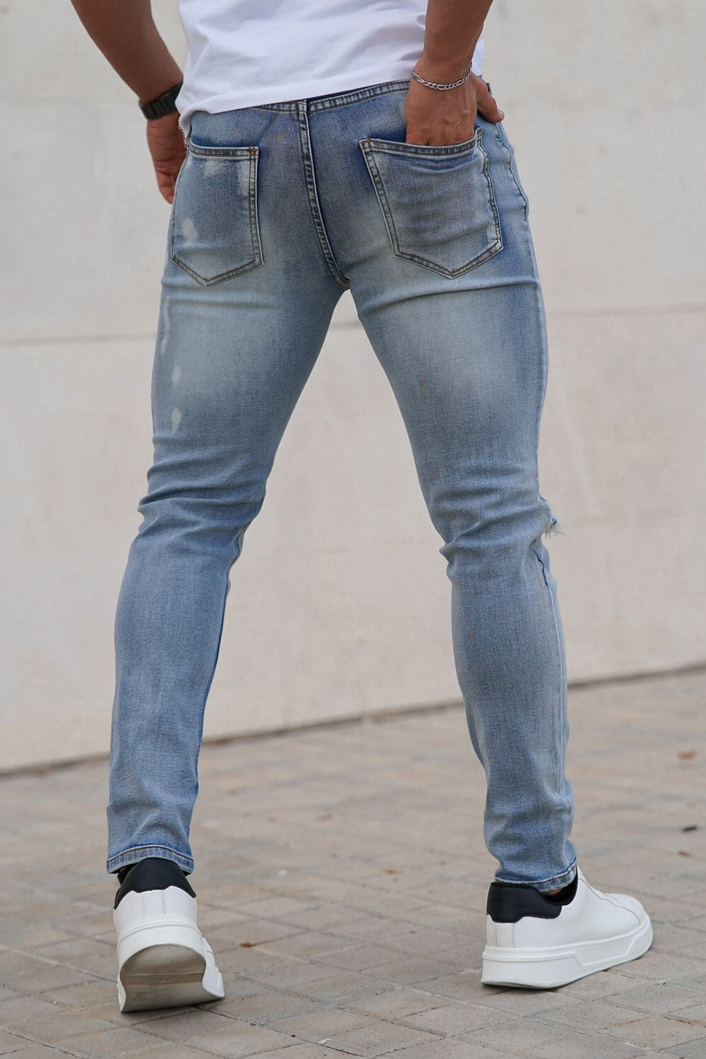 light blue slim fit jeans for men