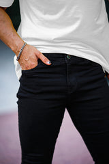 men's skinny jeans - black & white