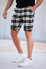 Men's Checkered Short - Black And White 