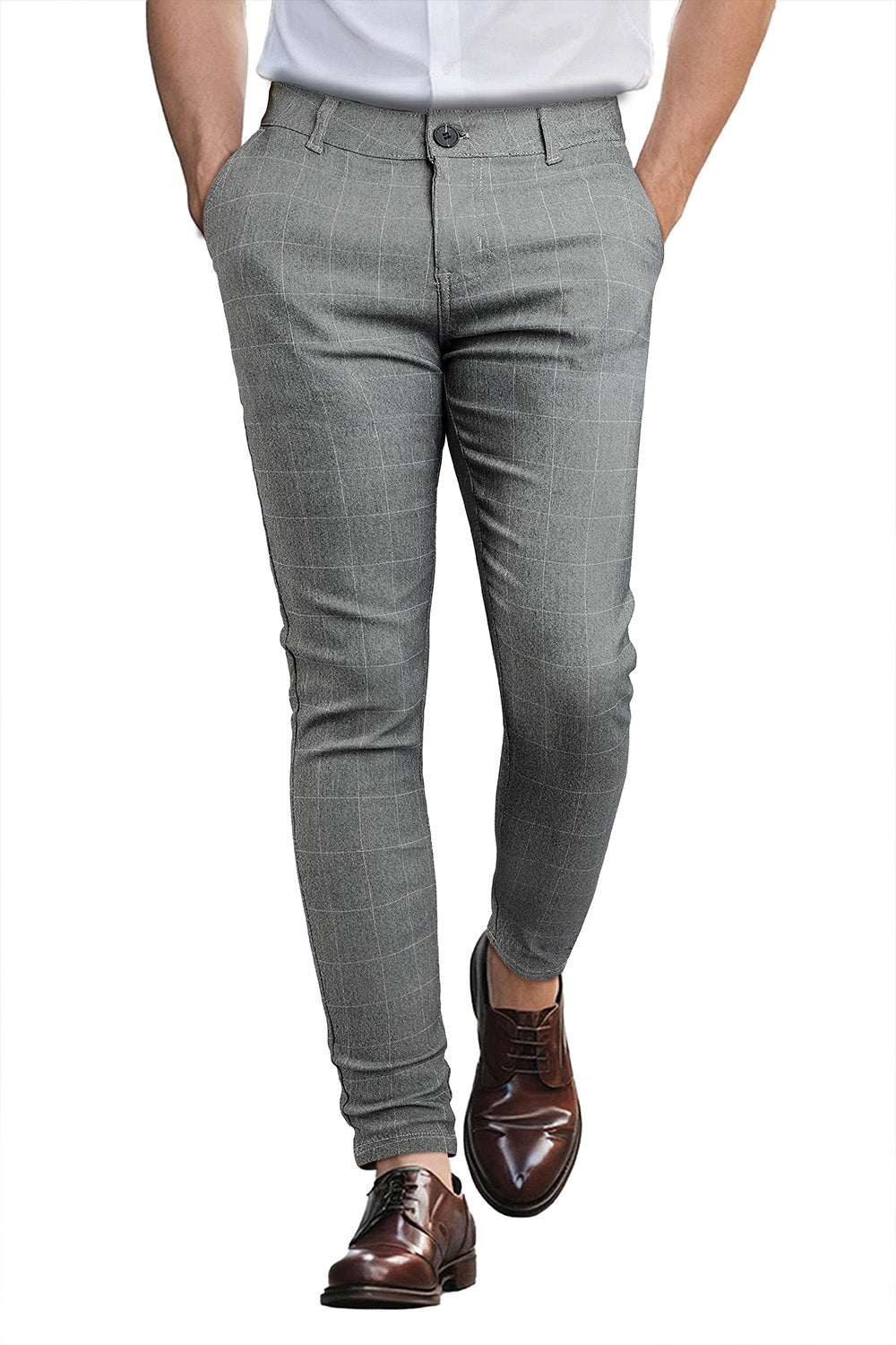 Men's Grey Skinny Pant - Lattice