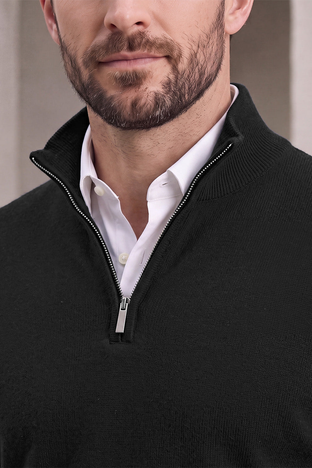 Men's Classic Quarter-Zip Knit Sweater | Lightweight Slim Fit Pullover