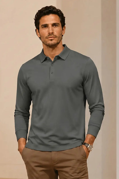 Camiseta de algodón mercerizado para hombre - Verde militar