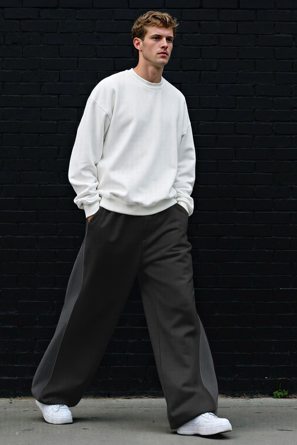 Mens Ultra-loose Casual Pant - Black