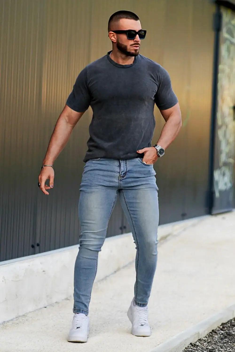 Men's Light Wash Skinny Jean - Blue