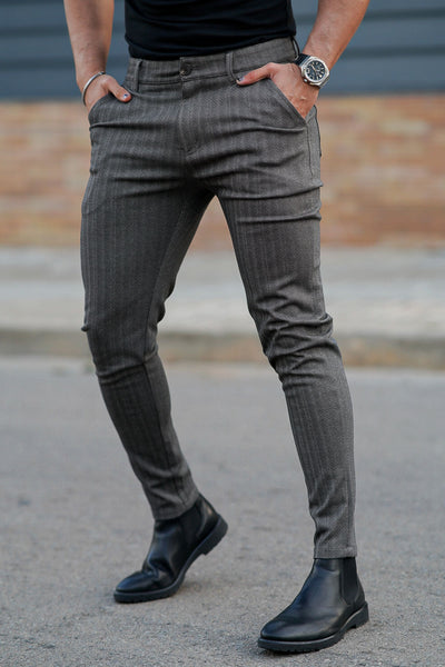 Gingtto Fashion Comfortable Dark Grey Chinos With Unique Design