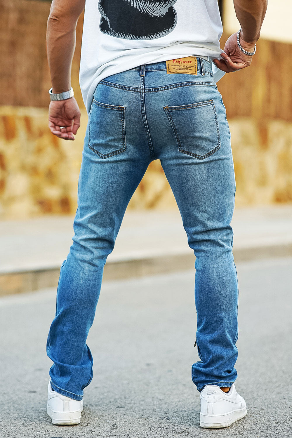 Men's Vintage Jeans With Zipper