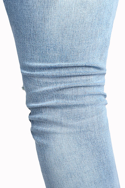 Men's Stretch Skinny Jean - Ripped & Blue
