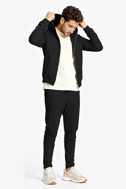 Men's Casual Hoodie Set - Black