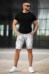 Men's Stretch Chino Shorts - Black And White