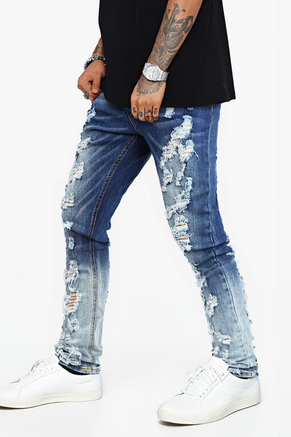 Men's Skinny Ripped Jean - Blue