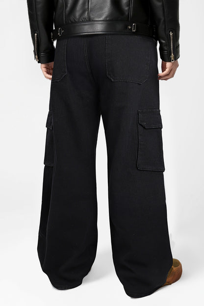Men's Loose Jean With Pocket - Black