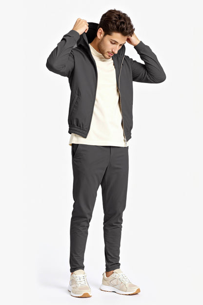 Men's Casual Hoodie Set - Dark Grey