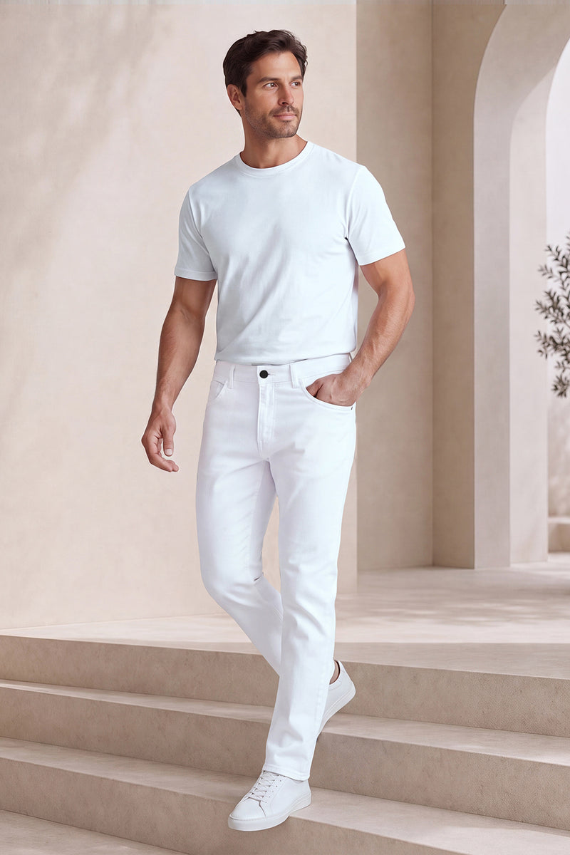 Moderne, schmal geschnittene Herren-Jeans aus Stretch-Denim
