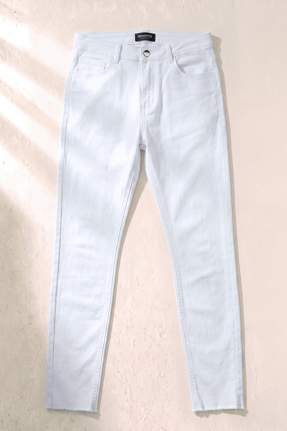 Jeans skinny elasticizzati da uomo - bianchi