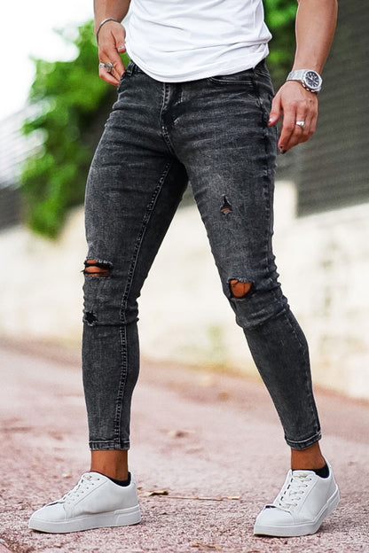 high waisted ripped skinny jeans