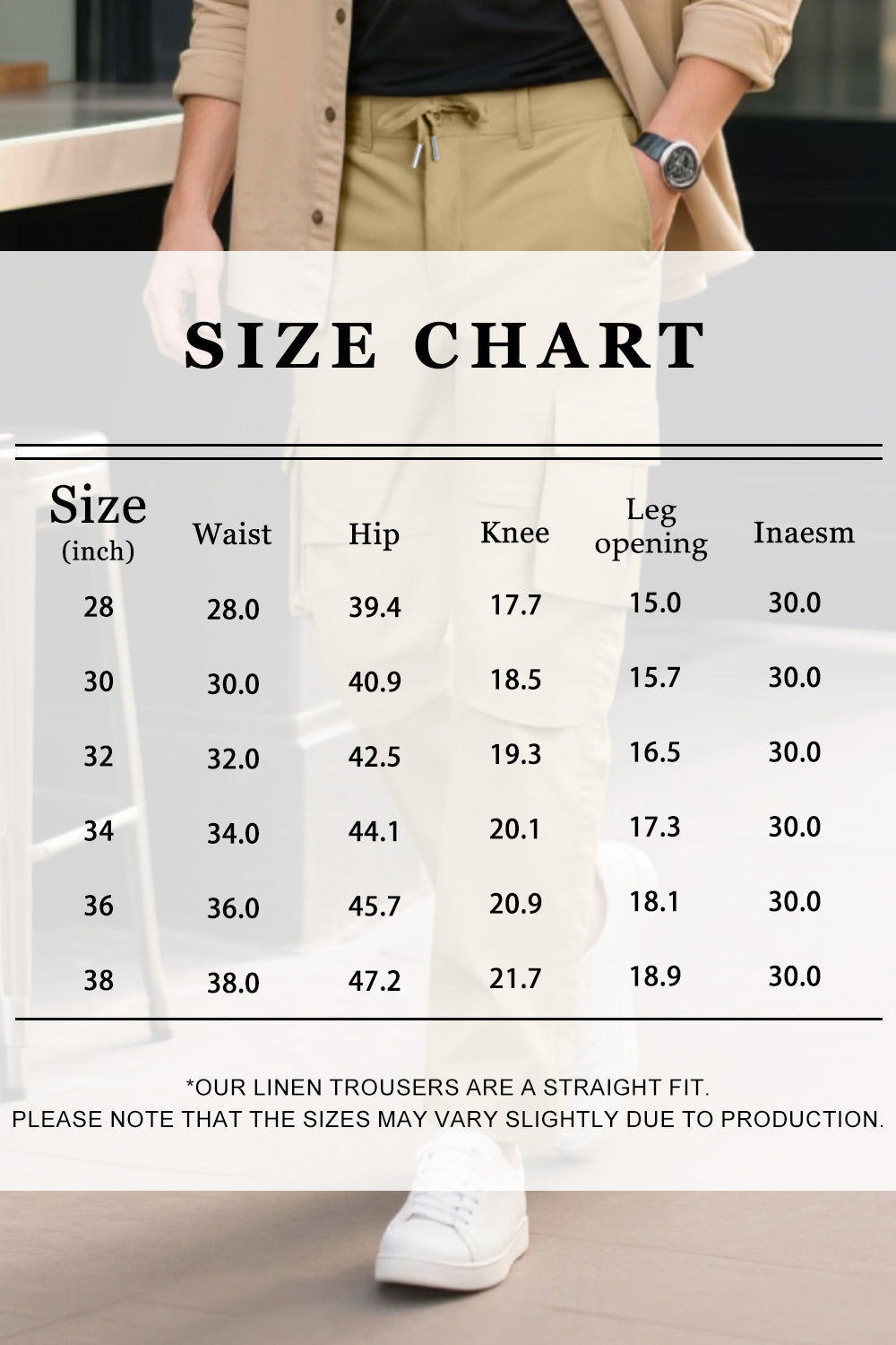 Men Straight Fit Cargo Pant - Khaki