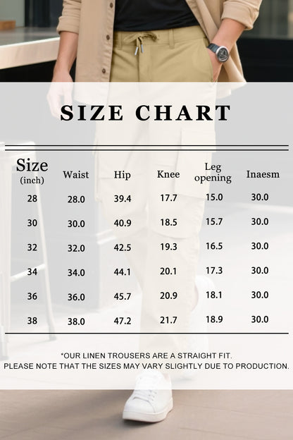 Men Straight Fit Cargo Pant - Khaki