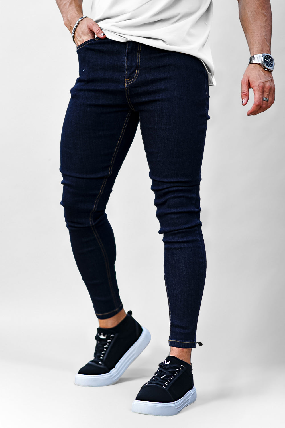 men's stacked skinny jeans