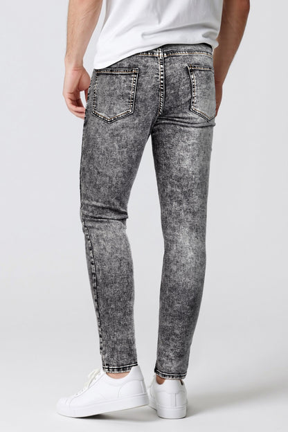 Jeans skinny grigi da uomo - lavati