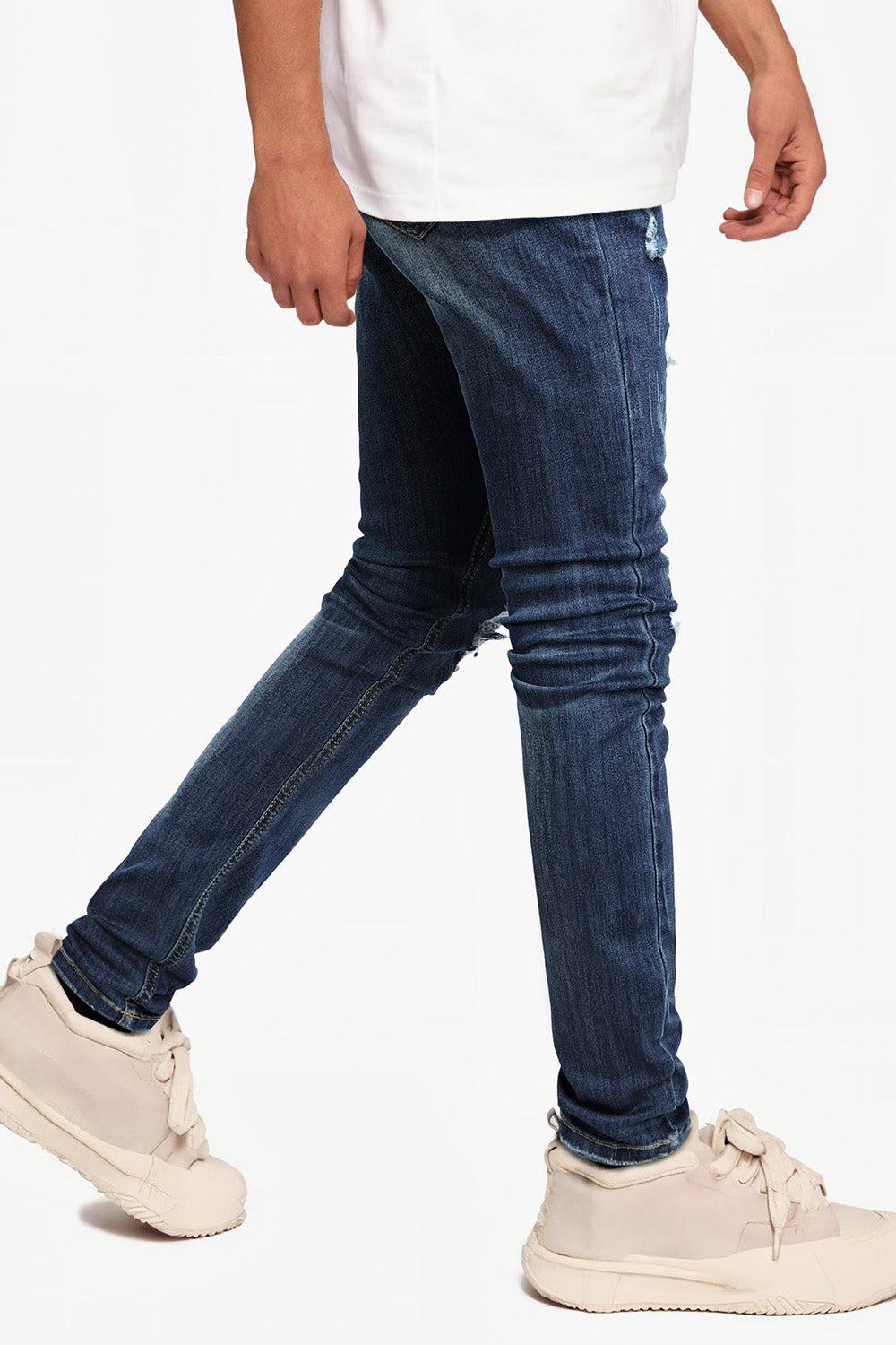 Jeans skinny elasticizzati da uomo - Strappati