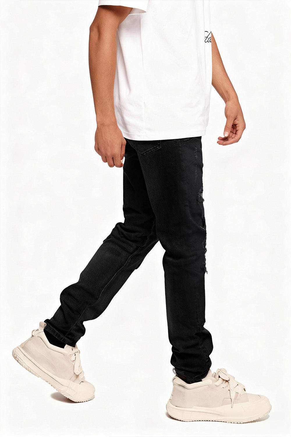 Beste zwarte skinny jeans voor heren, gescheurd