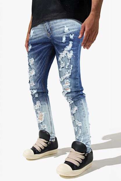 Men's Skinny Ripped Jean - Blue