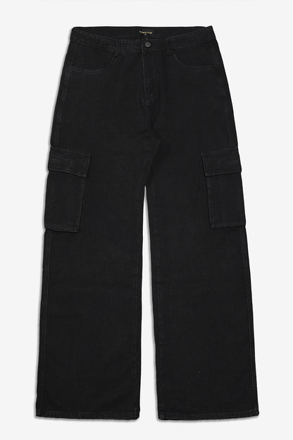 Men's Loose Jean With Pocket - Black