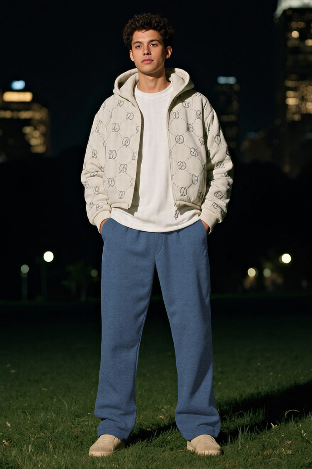 Mens Loose Casual Pant - Blue