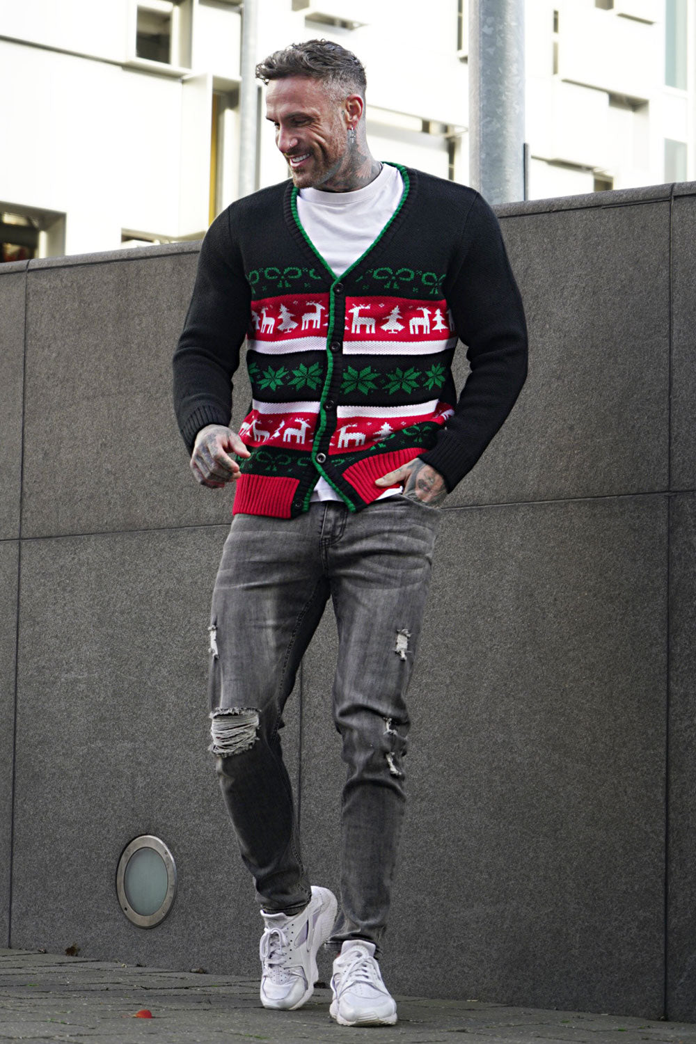 cool sweaters for guys - christmas print