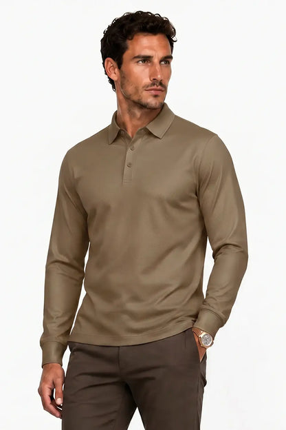 Camiseta de algodón mercerizado para hombre - Verde militar