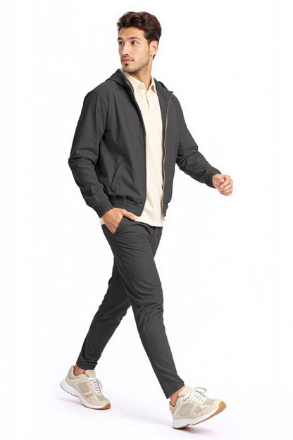 Men's Casual Hoodie Set - Dark Grey