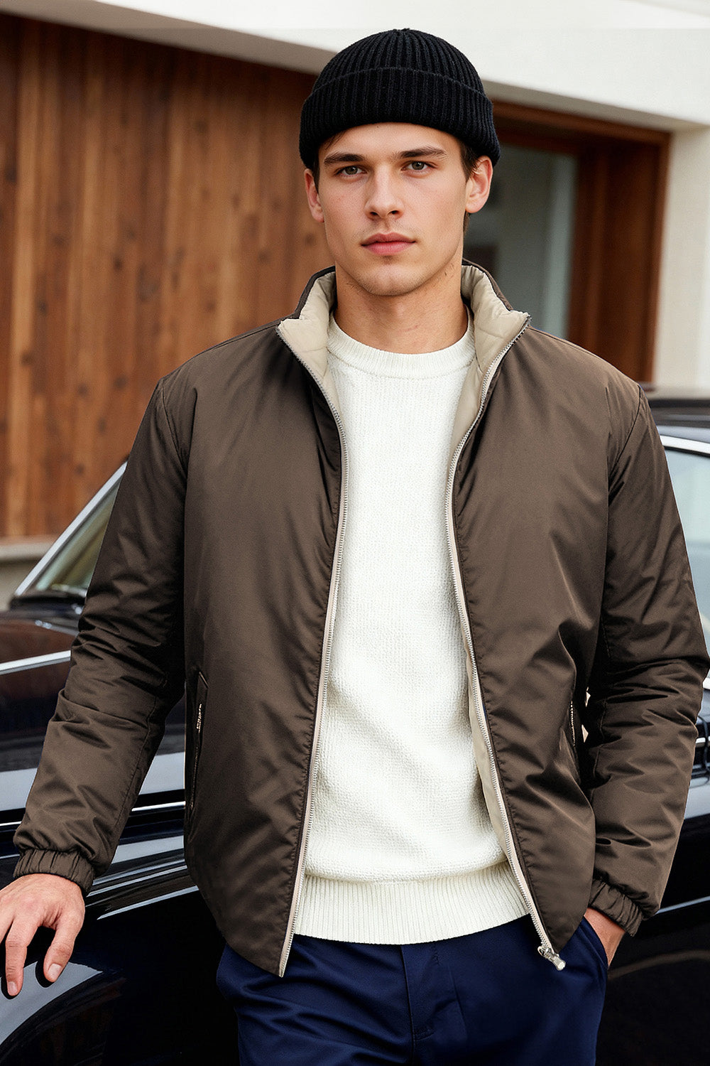 Men's Reversible Coat - Brown