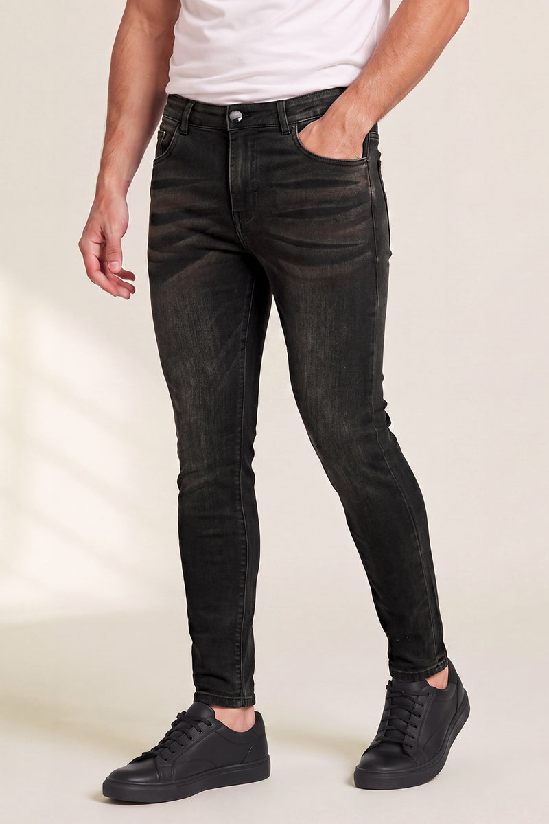 Men's Vintage Black Denim Sculpt Skinny Jean