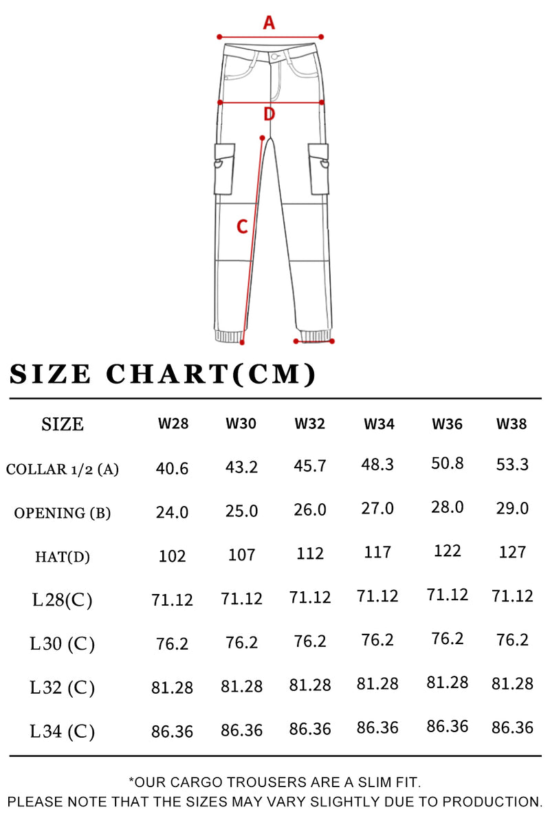 Men's Slim Fit Cargo Joggers | Multi-Pocket Tactical Pants with Cuffed Ankle