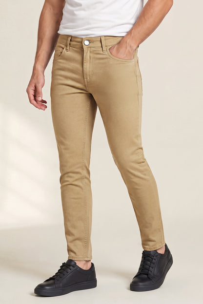 Braune Stretch-Skinny-Jeans für Herren