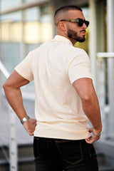 Men's Slim Fit Short Sleeve Polo Shirts - Champagne