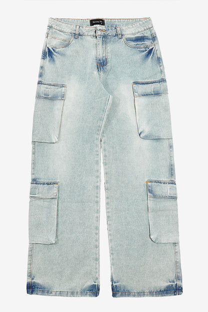 Men's Loose Jean With Pocket - Light Blue