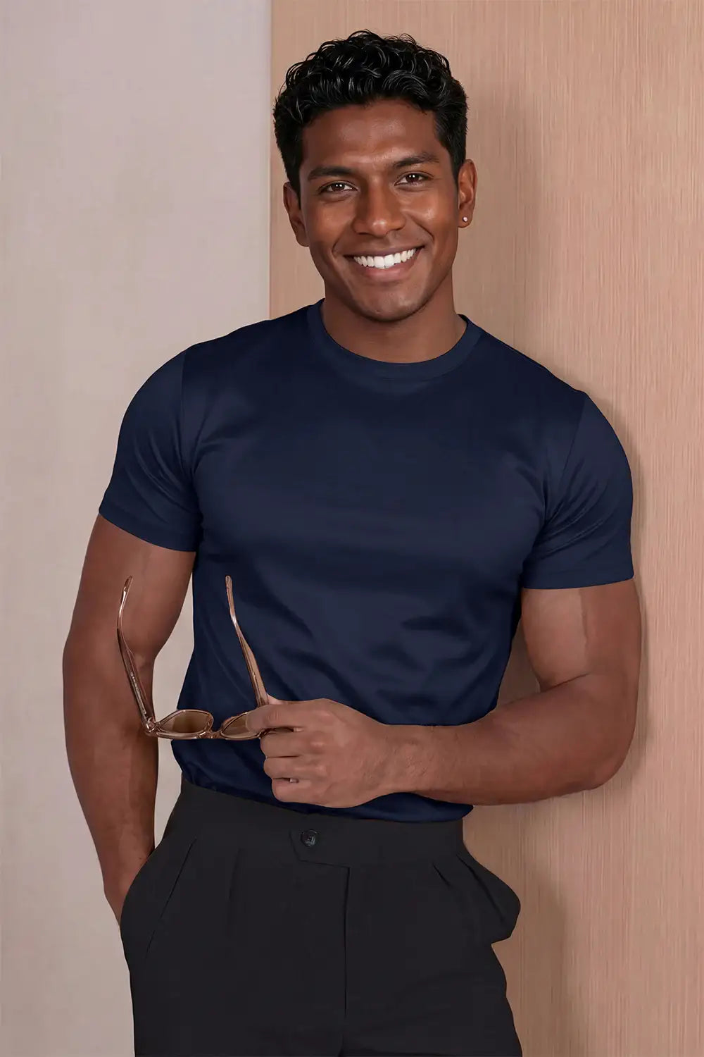Men's Mercerized Cotton T-Shirt - Royal Blue For Sale – GINGTTO