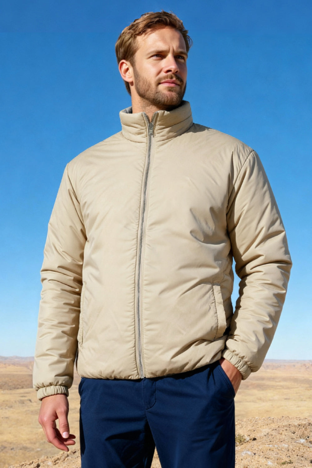 Men's Reversible Coat- Grey