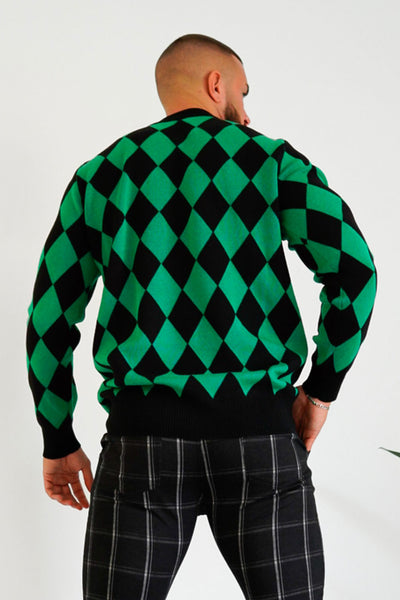green men’s plaid sweater