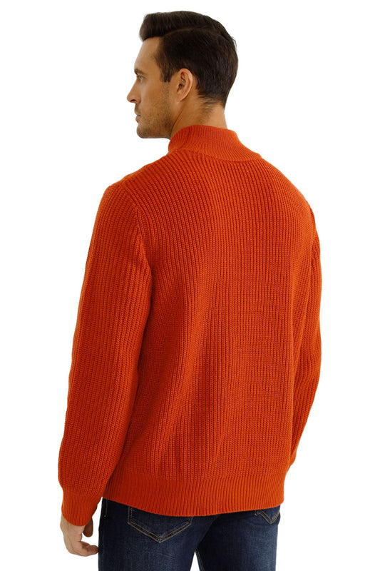 Men's Red Knitted Pullover Sweater