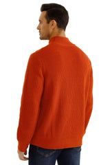 Gingtto Men's Red Knitted Pullover Sweaters