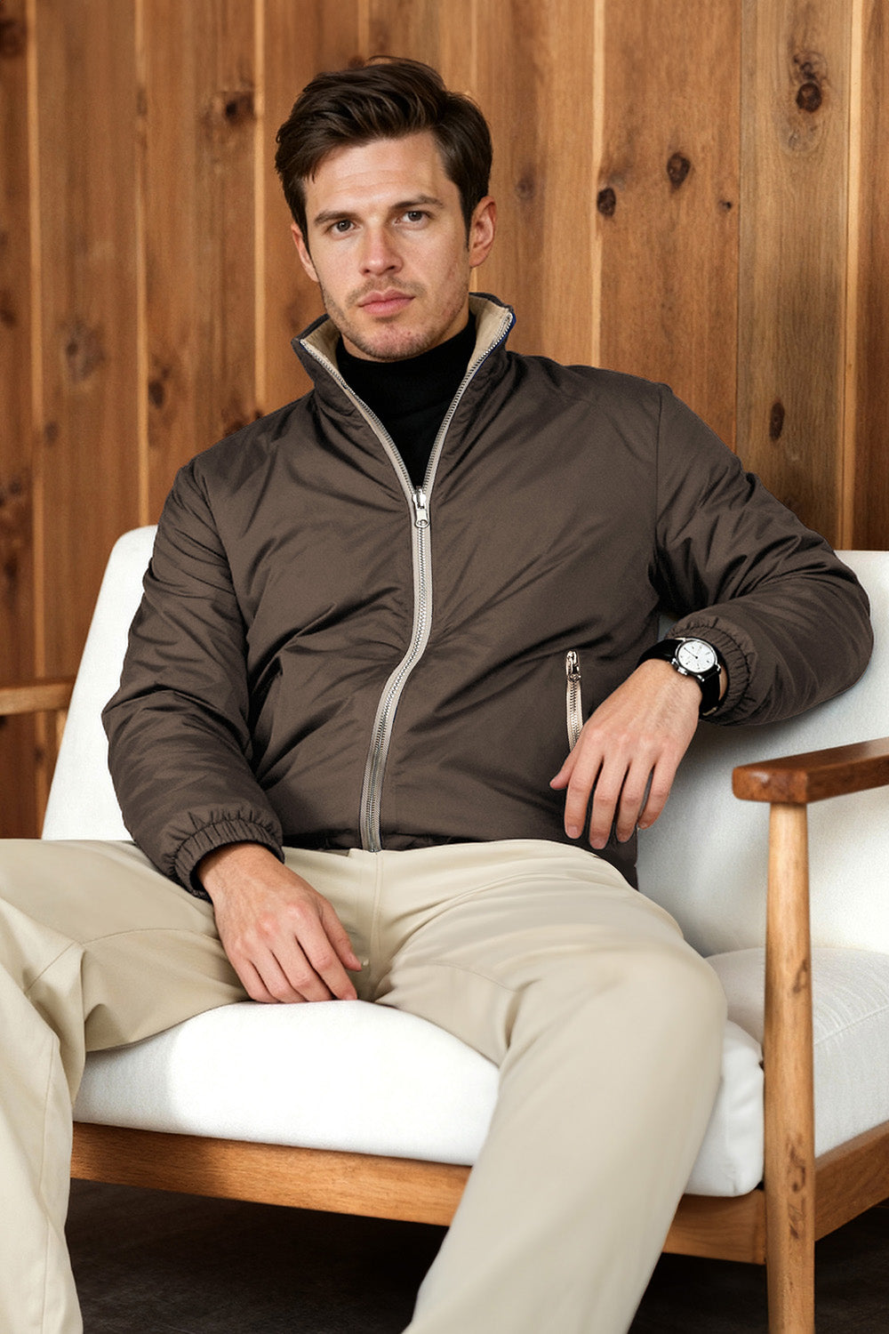 Men's Reversible Coat - Brown