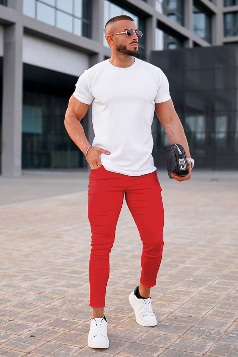Men's Red Skinny Jean 28 - Main Image