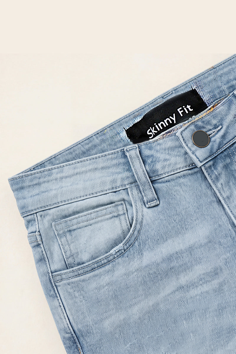 Men Stretch Skinny Jeans - Light Blue