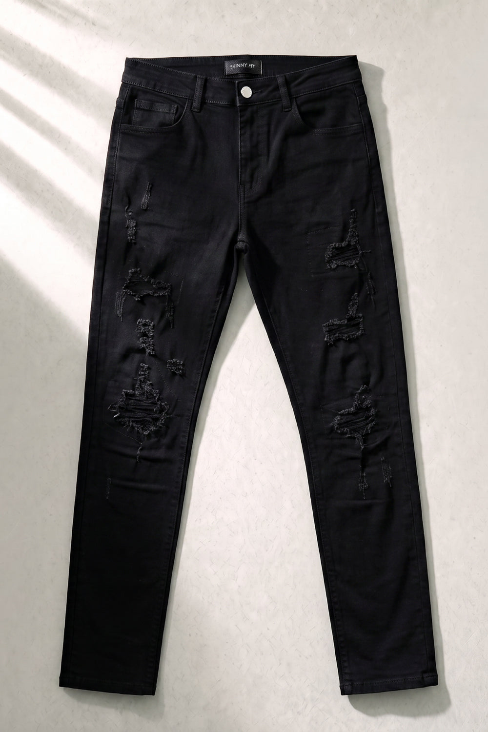 Men's Black Ripped Sculpt Skinny Jean