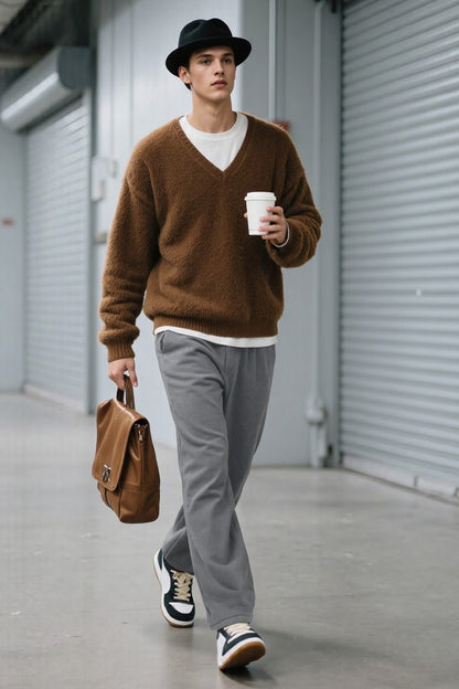 Mens Loose Casual Pant - Grey